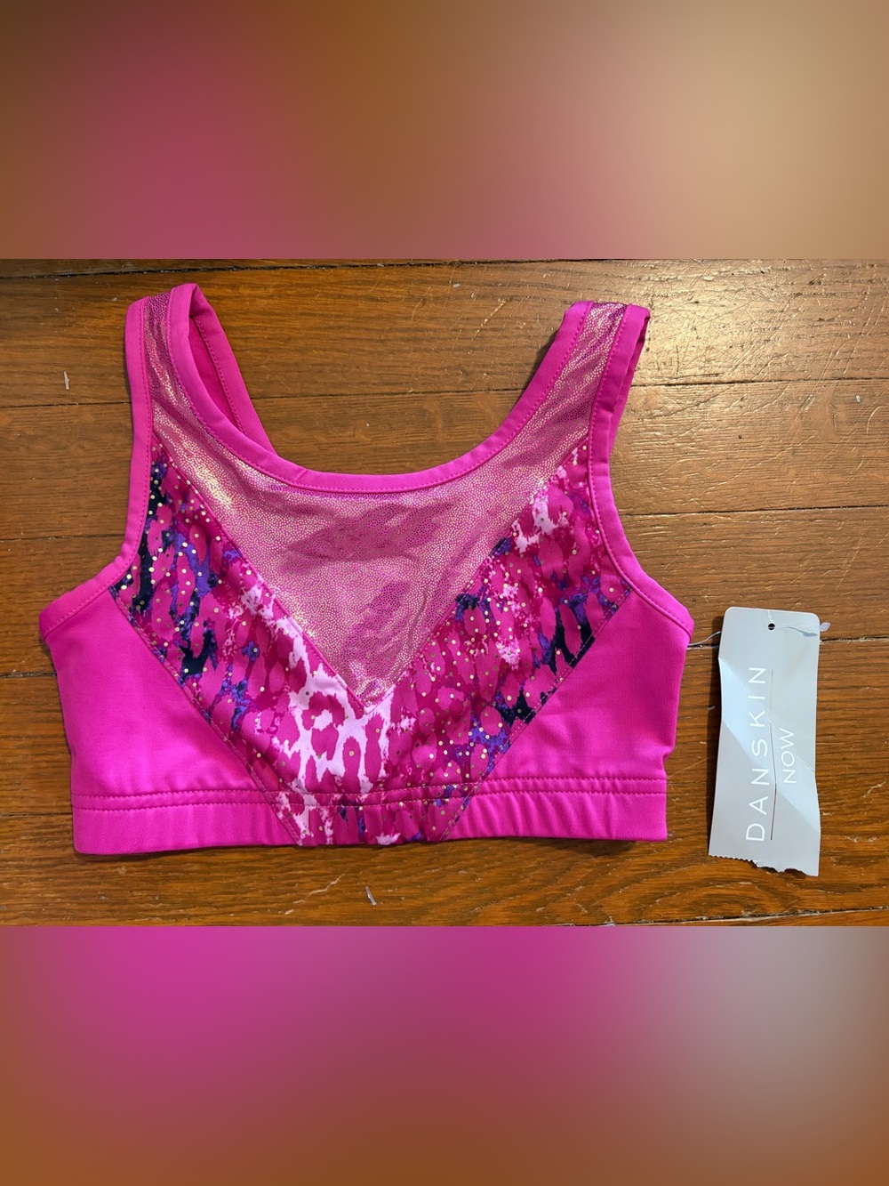 Danskin Now Girls Pink Sports Bra Size Small 6-6X NWT